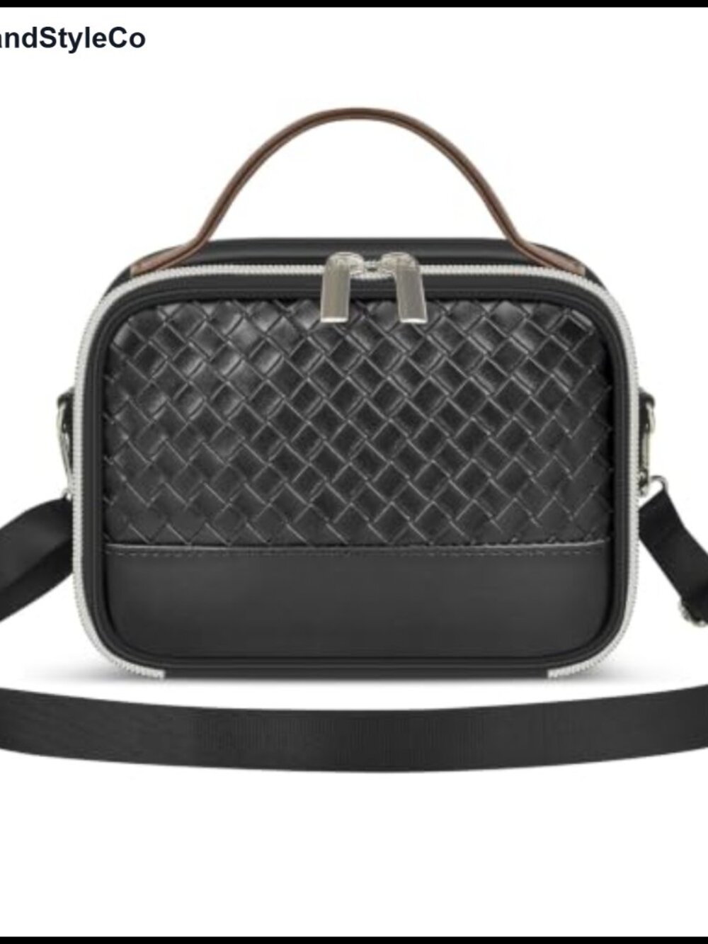 Small Crossbody Bag for Women Woven Leather Handbag Accordion Organizer Card